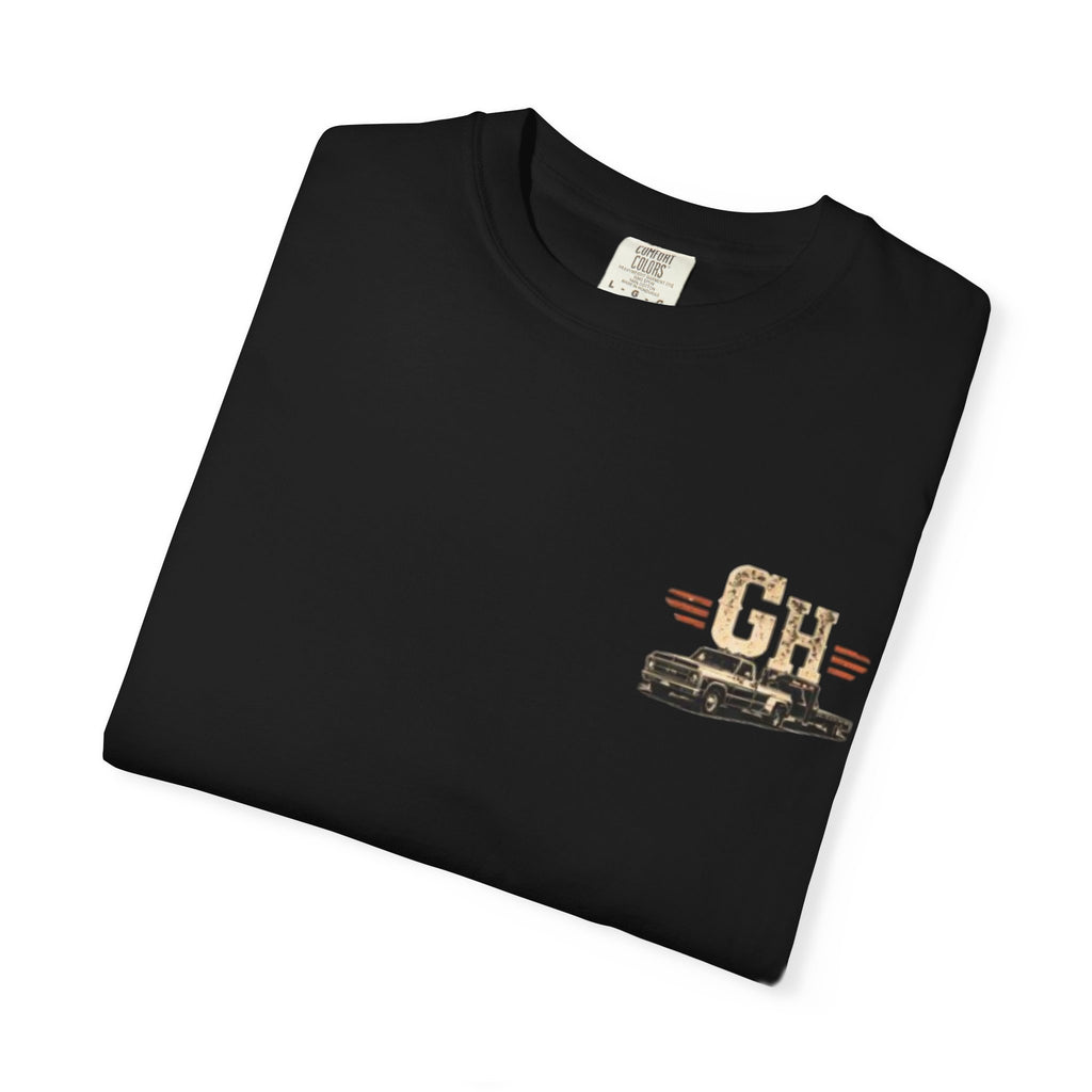 Vintage Pickup Truck T-Shirt — "Godseneck Hustlers" Retro Workwear Tee