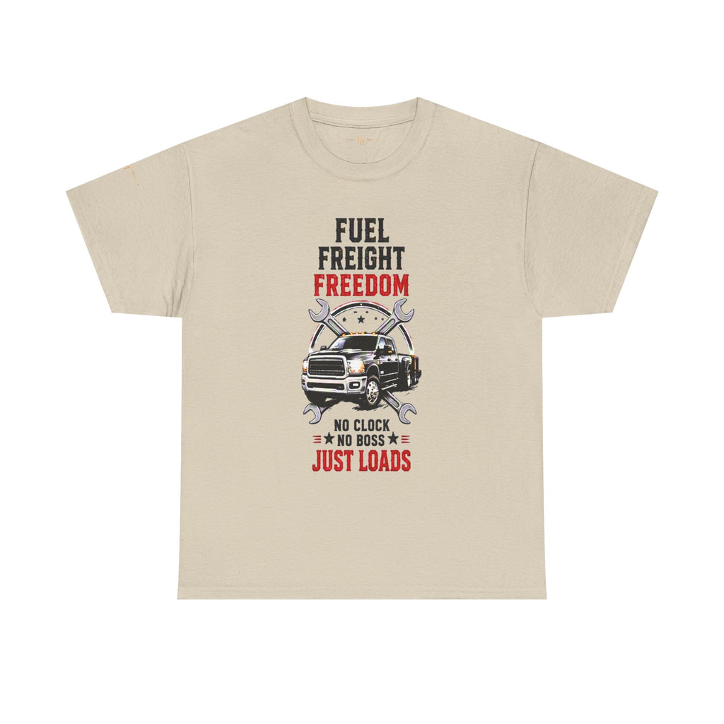 Fuel Freight Freedom trucker graphic tee | No Clock No Boss Just Loads