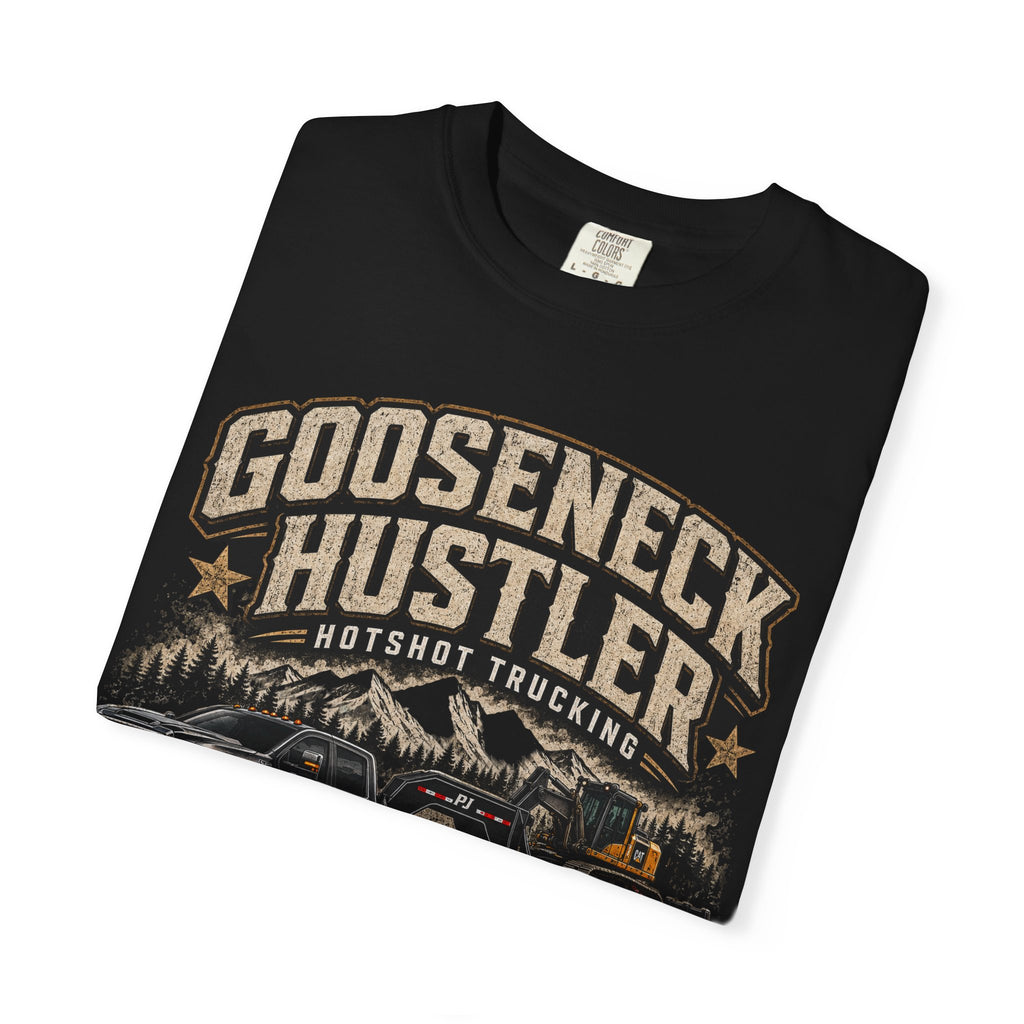 Gooseneck Hustler Trucking T-Shirt — Vintage Semi Truck & Hauler Tee