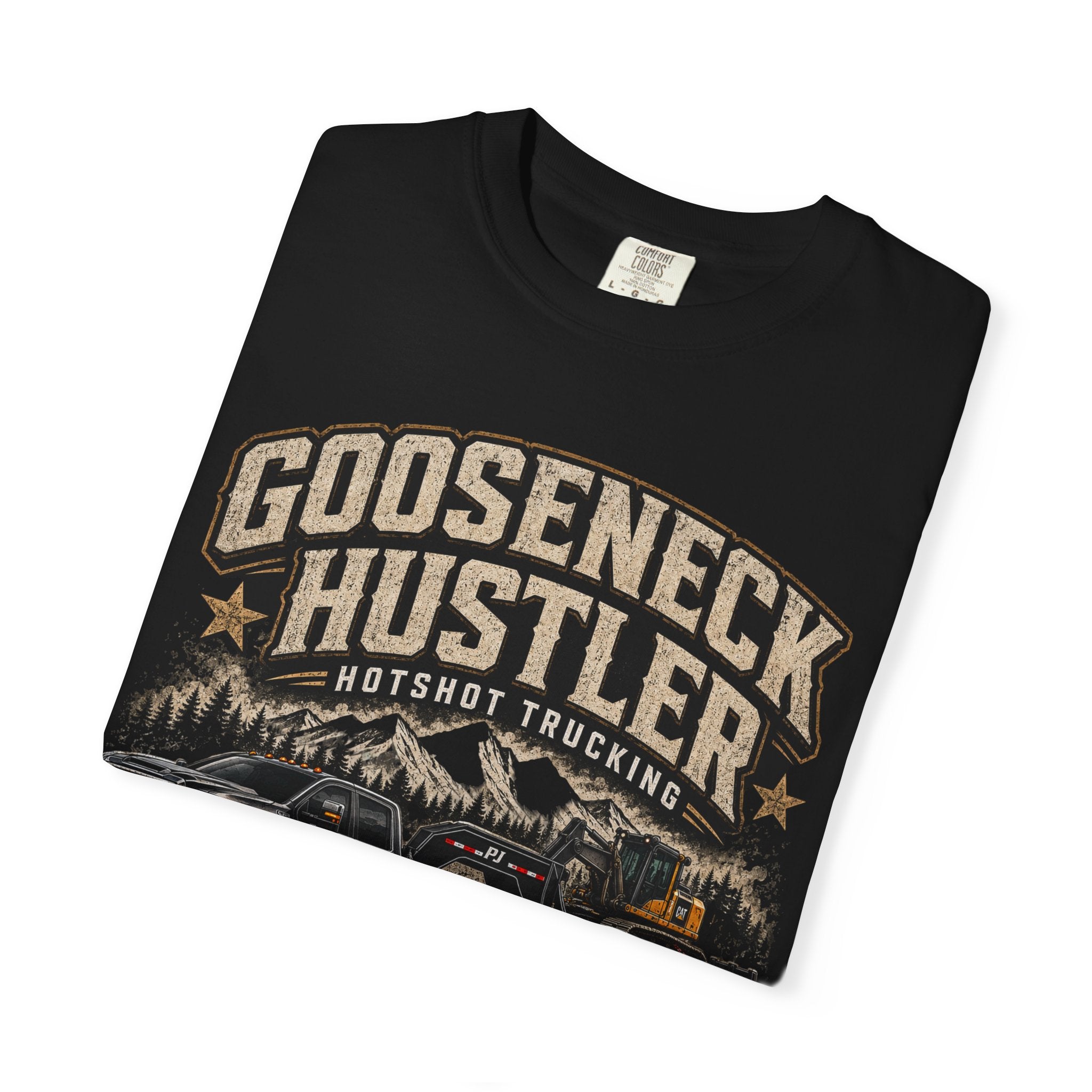 Gooseneck Hustler Trucking T-Shirt — Vintage Semi Truck & Hauler Tee