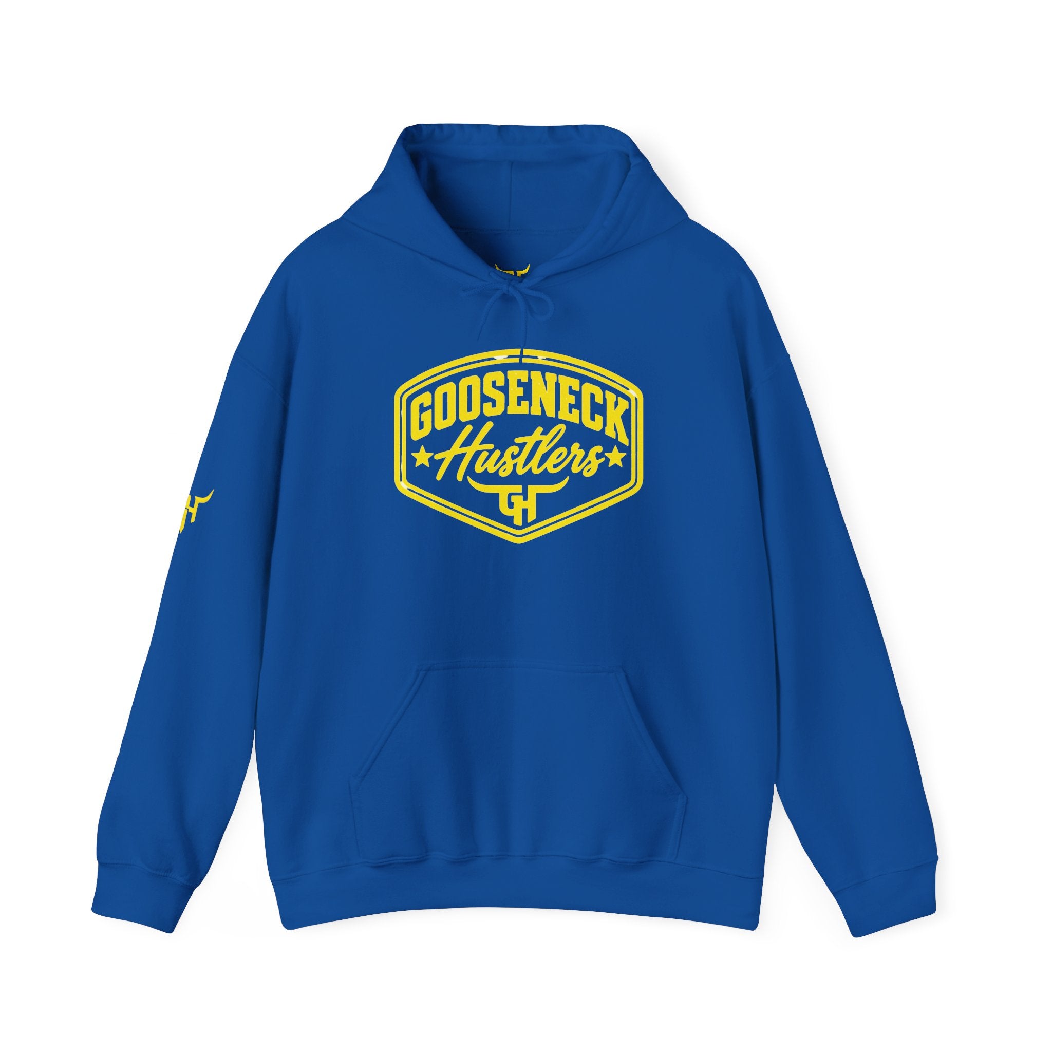 Gooseneck Hustlers Script Logo Hoodie | White Pullover Sweatshirt