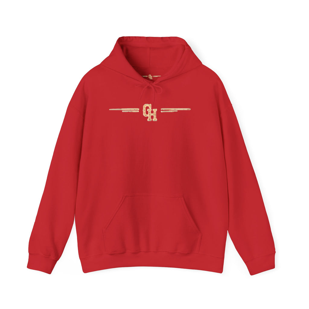 Good Luck Hustlers Skull Hoodie | Crossed Baseball Bats Vintage Logo