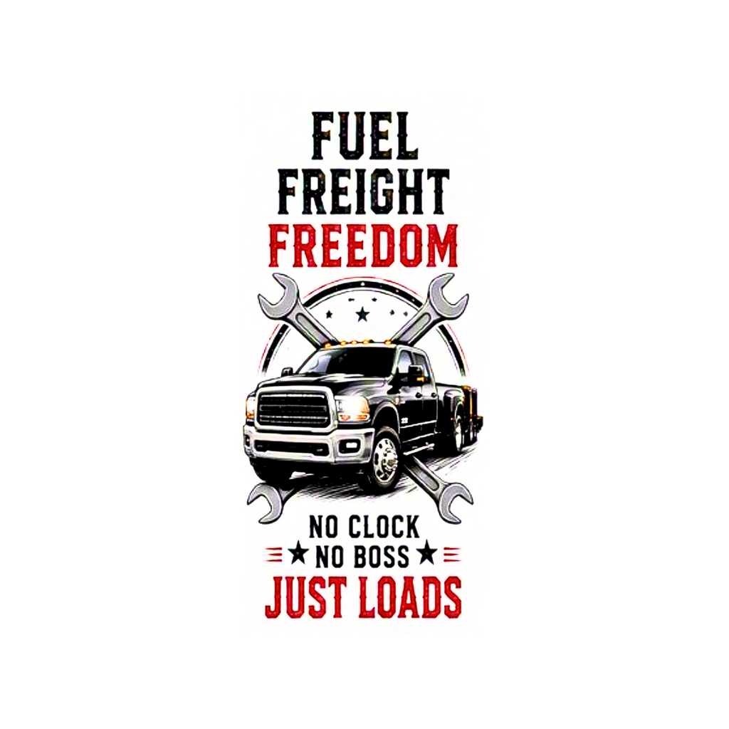 Fuel Freight Freedom trucker graphic tee | No Clock No Boss Just Loads