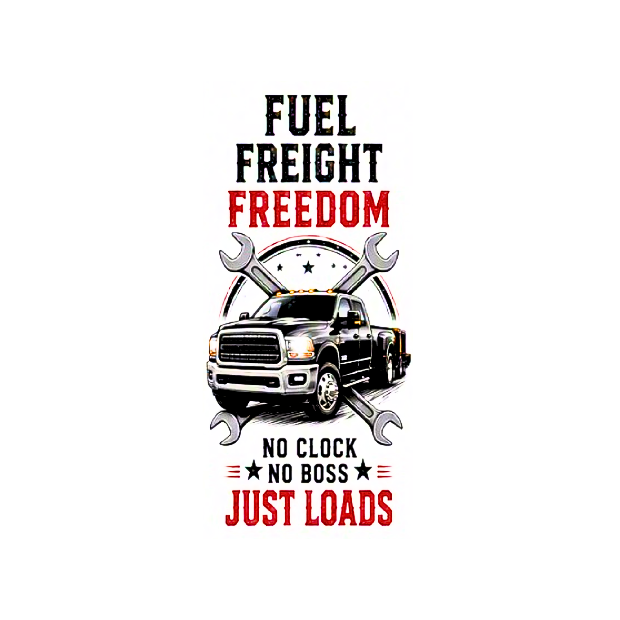 Fuel Freight Freedom trucker graphic tee | No Clock No Boss Just Loads