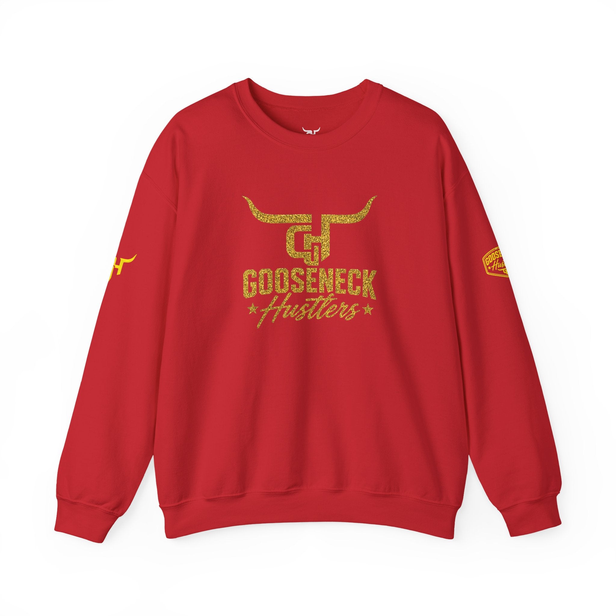 Gooseneck Hustlers logo Crewneck Sweatshirt | Western bull emblem