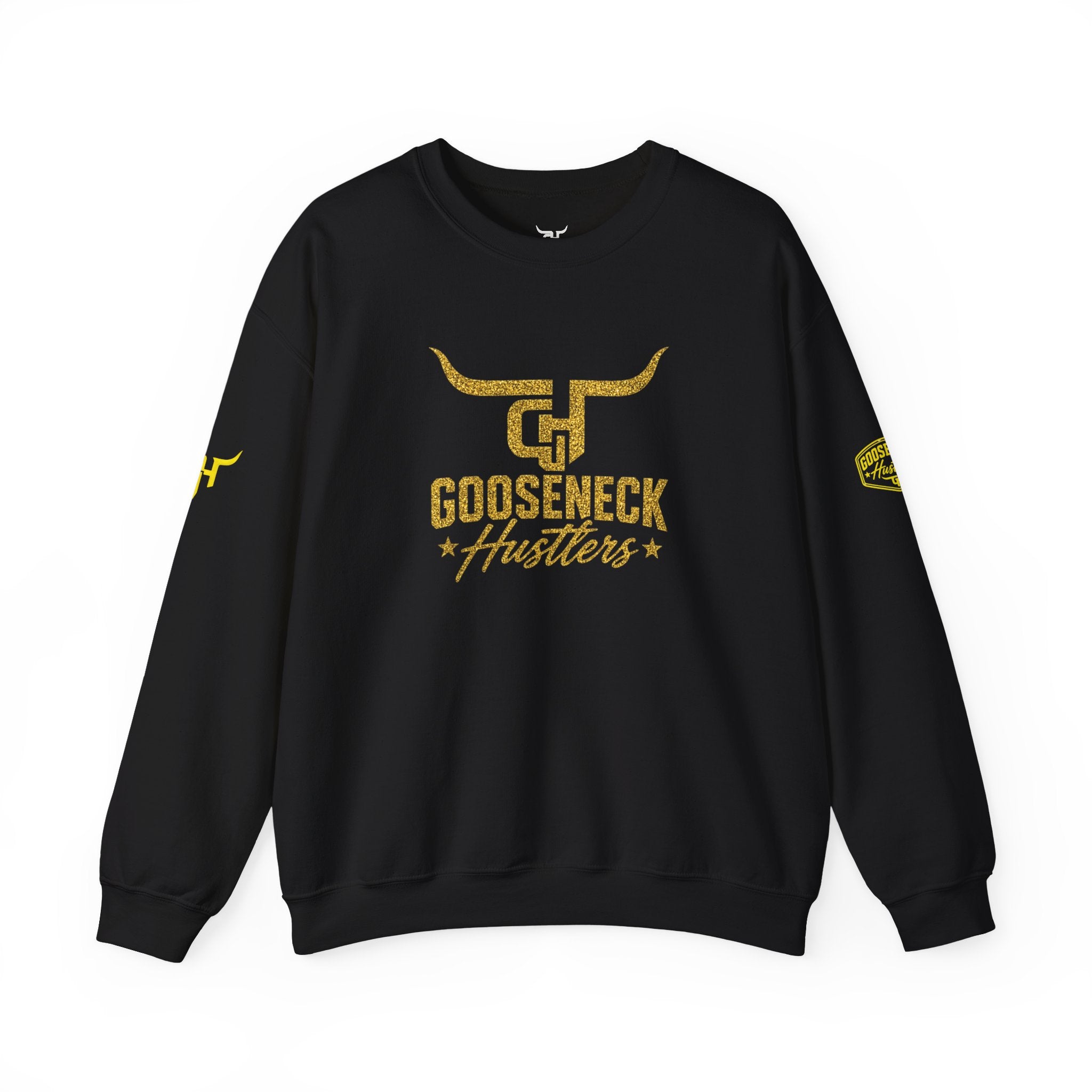 Gooseneck Hustlers logo Crewneck Sweatshirt | Western bull emblem