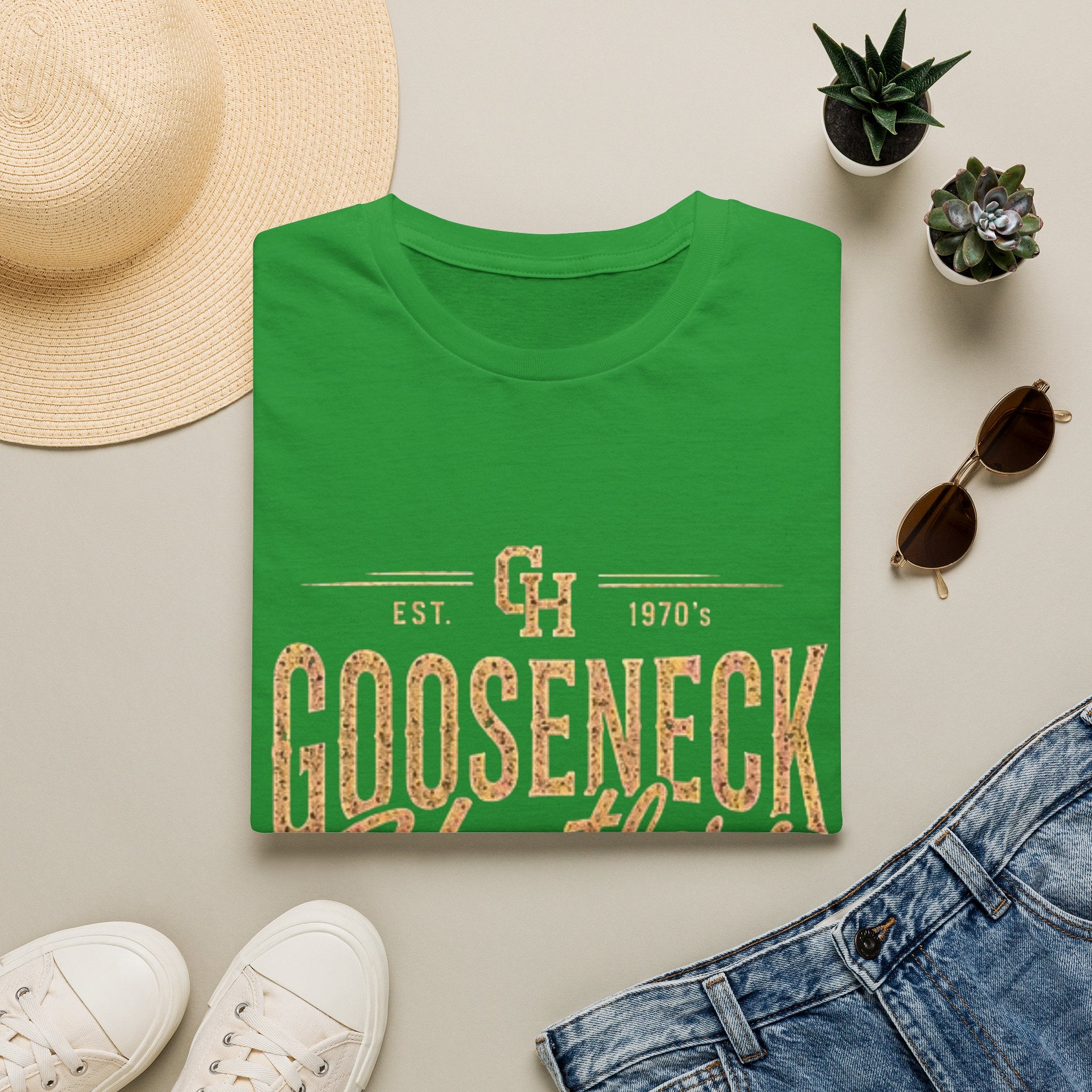Gooseneck Hustlers T-Shirt — Vintage Script Logo Tee