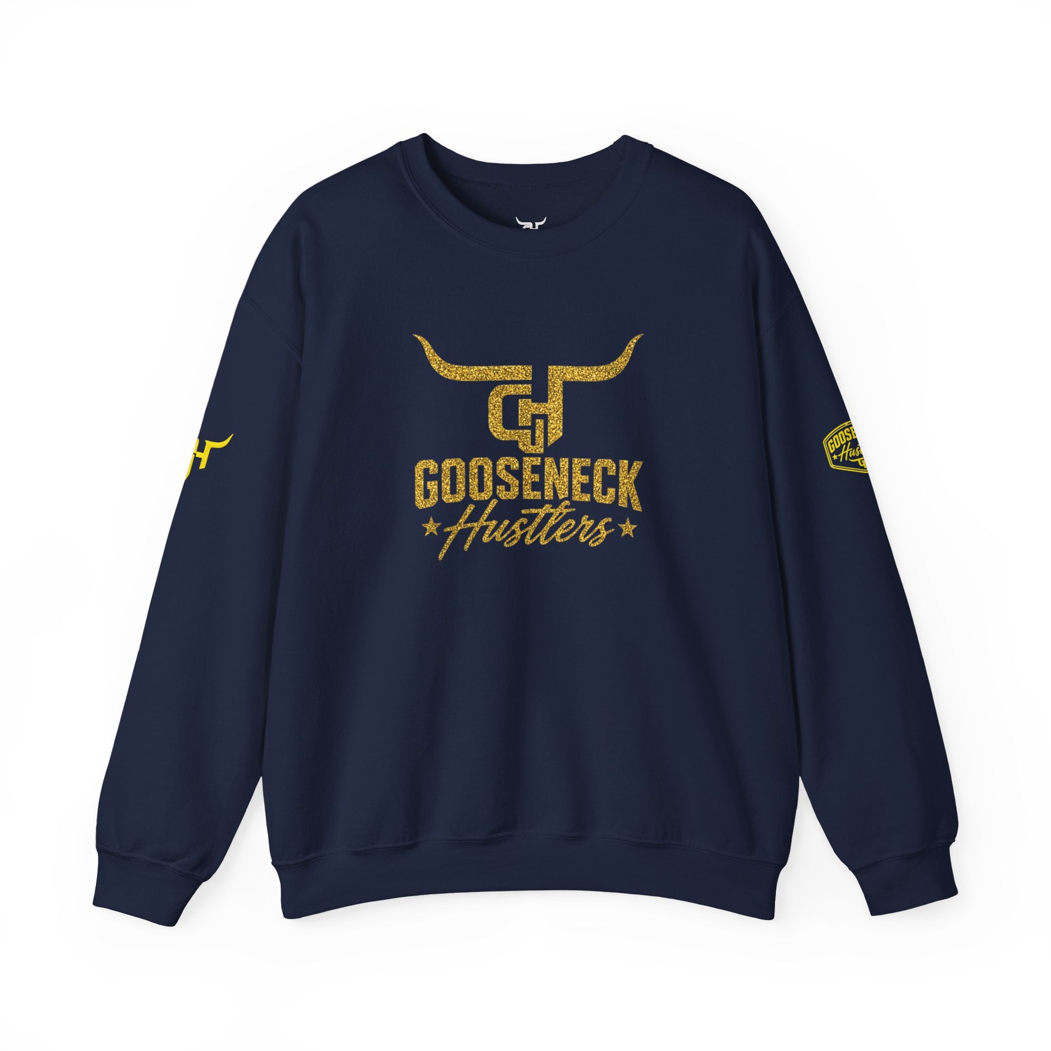 Gooseneck Hustlers logo Crewneck Sweatshirt | Western bull emblem