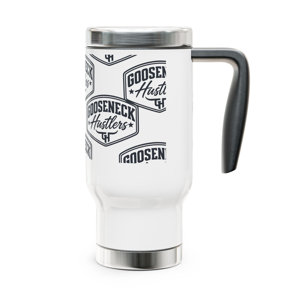 Gooseneck Hustlers Logo 14oz Stainless Travel Mug with Handle