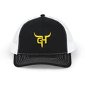 Yellow Longhorn Logo Snapback Trucker Cap | Embroidered Mesh Hat