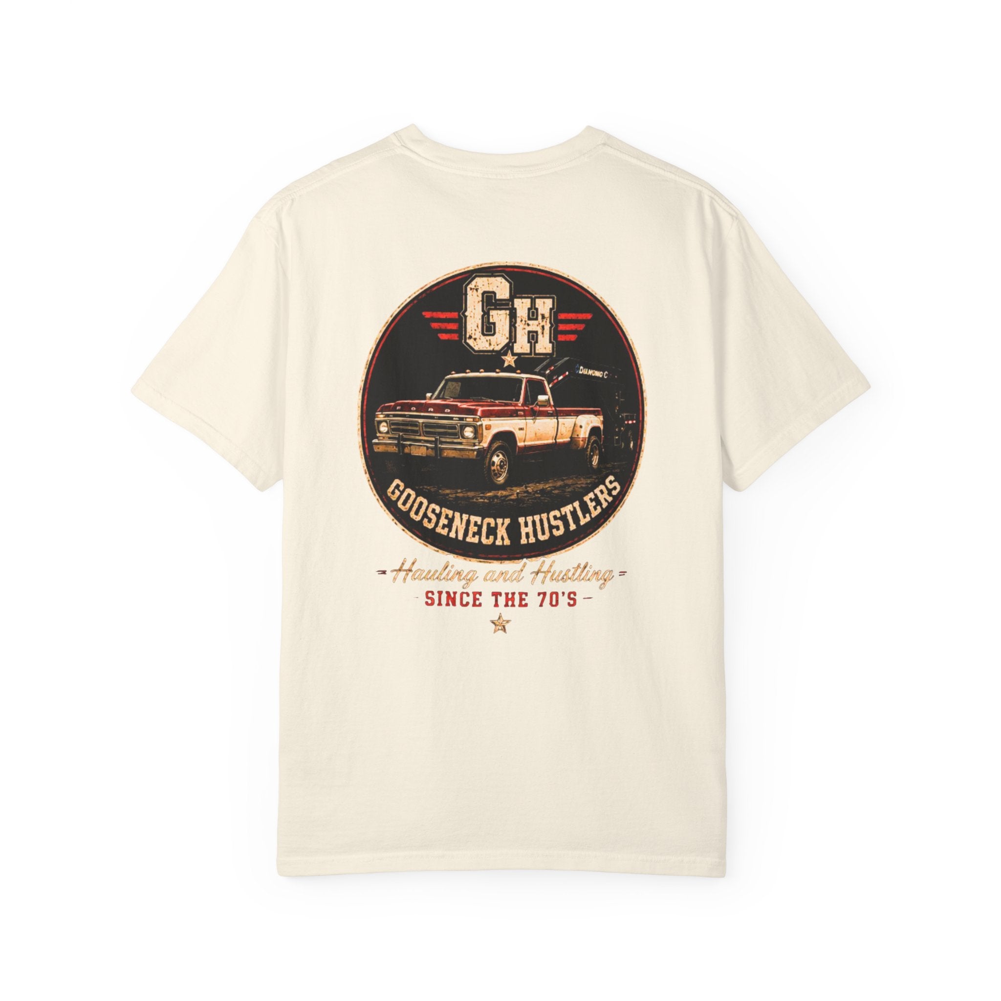 Vintage Pickup Truck T-Shirt — "Godseneck Hustlers" Retro Workwear Tee
