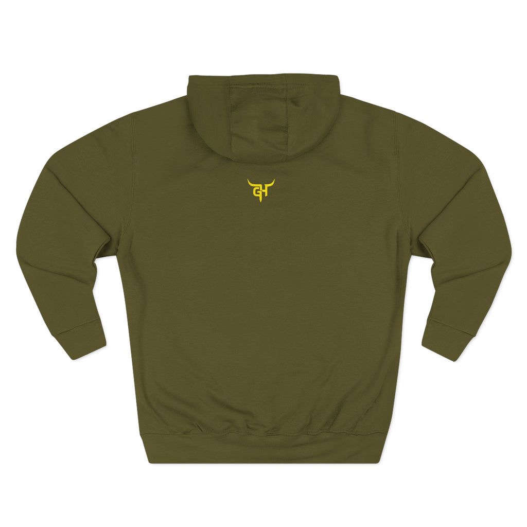 Minimal Yellow Symbol hoodie | Back Chest Small Logo