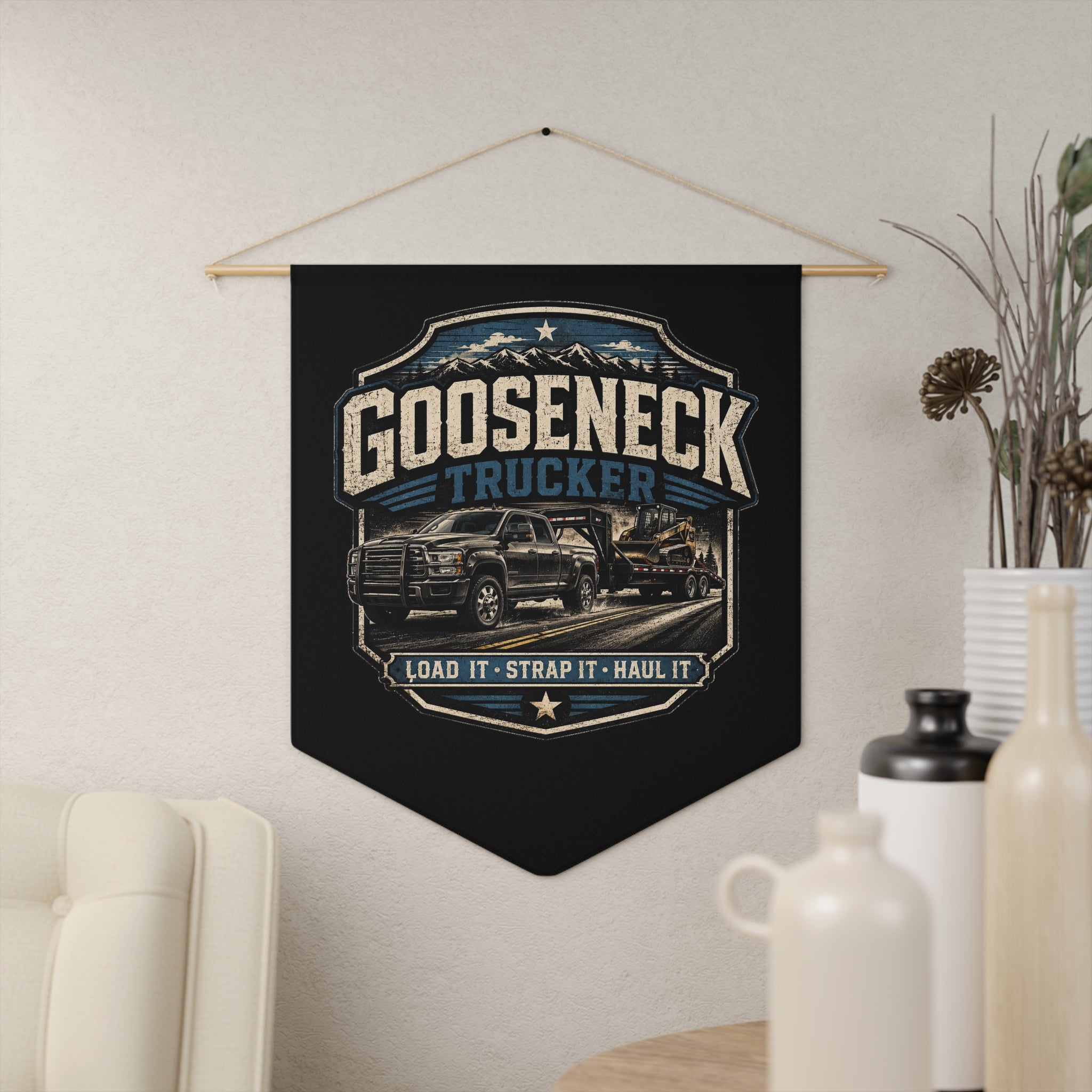 Gooseneck Trucker Pennant | Load It Strap It Haul It