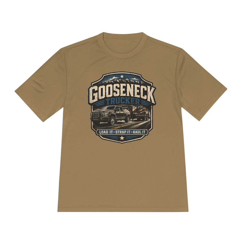 Gooseneck Trucker Tee — 'Gooseneck Trucker: Load It • Strap It • Haul It' Moisture‑Wicking Shirt