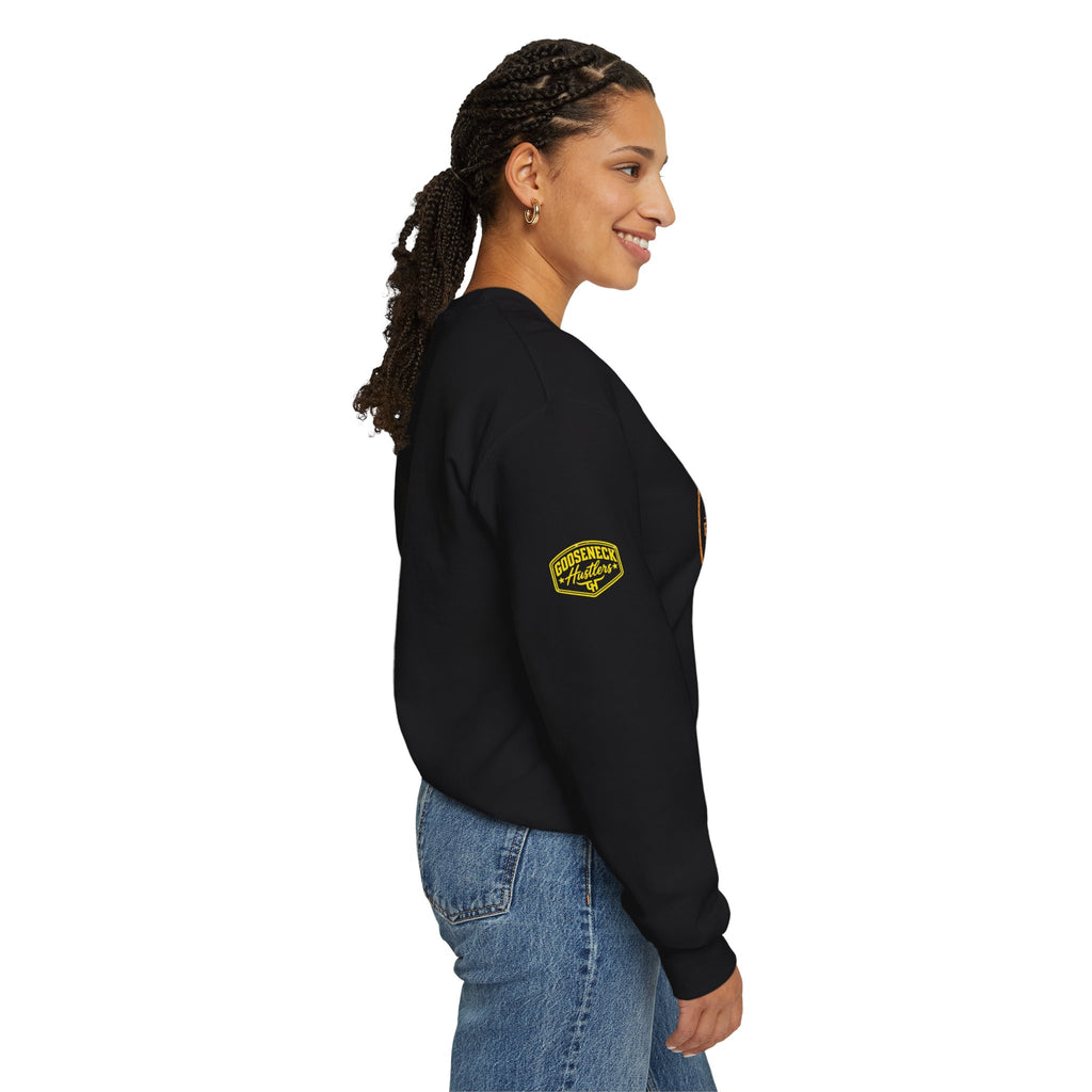 Gooseneck Hustlers Crewneck Sweatshirt | Vintage Construction Logo