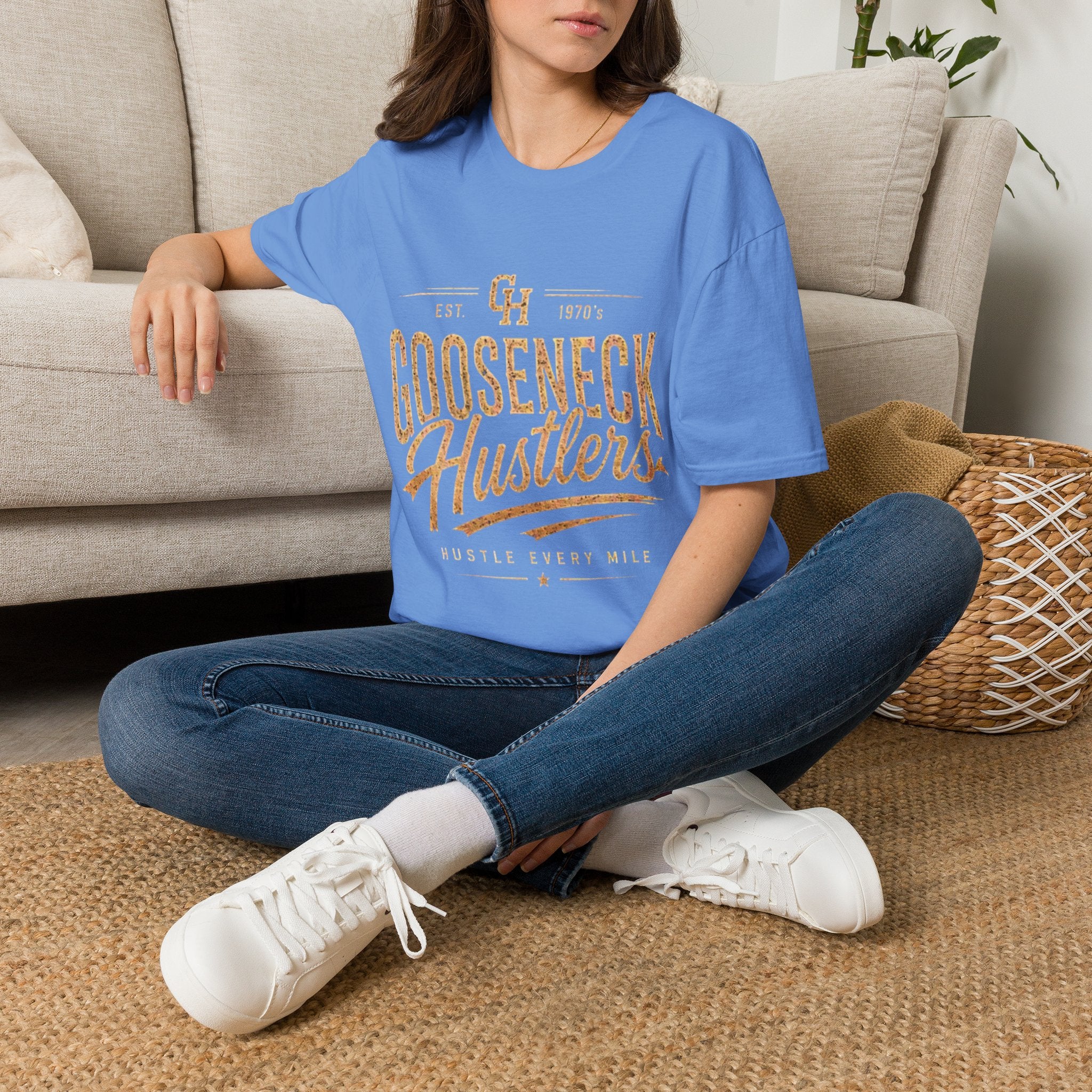 Gooseneck Hustlers T-Shirt — Vintage Script Logo Tee