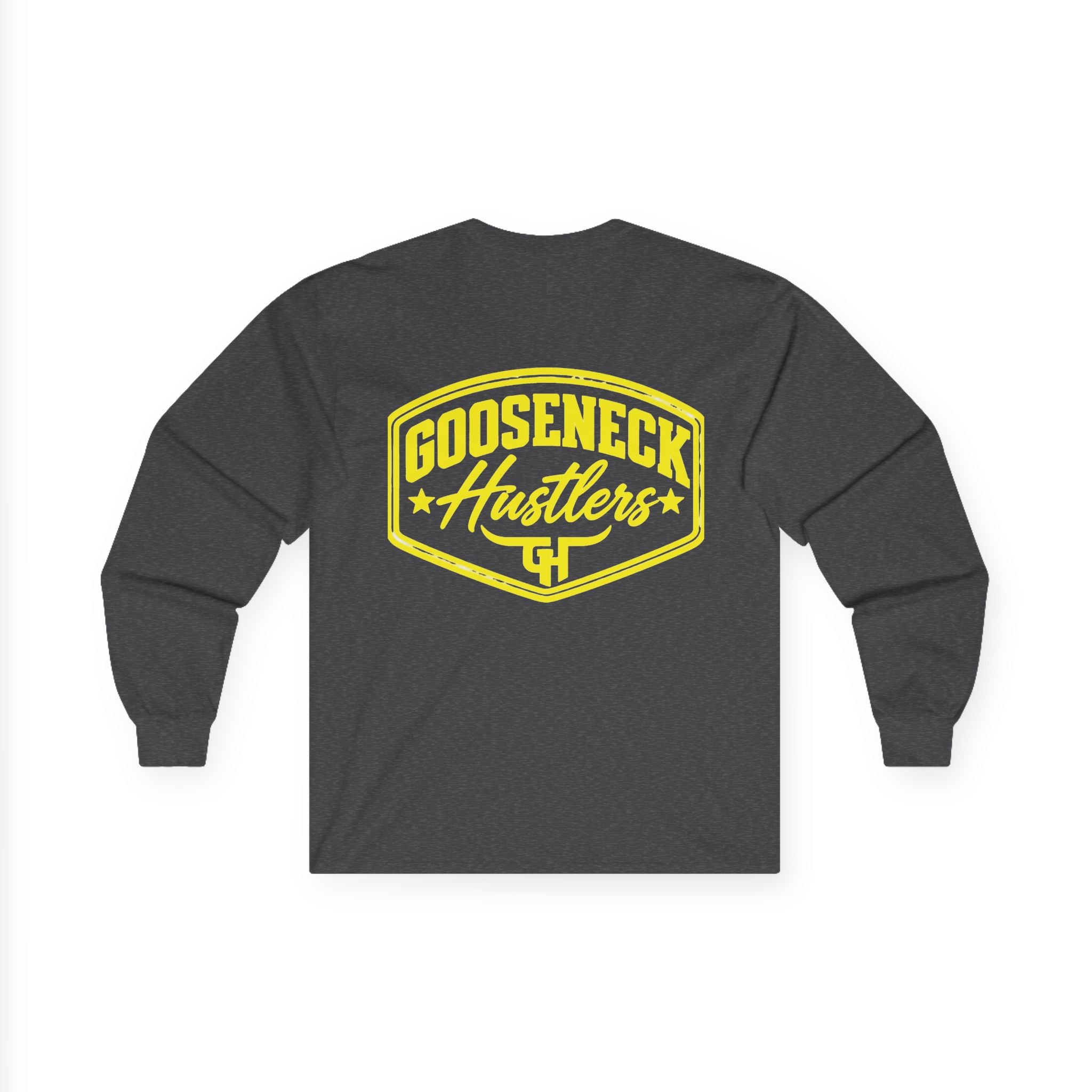 Gooseneck Hustlers logo Long Sleeve Tee | Western ranchy trucker design