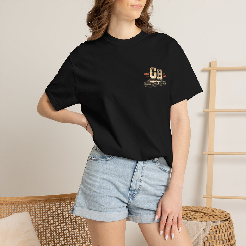 Vintage Pickup Truck T-Shirt — "Godseneck Hustlers" Retro Workwear Tee