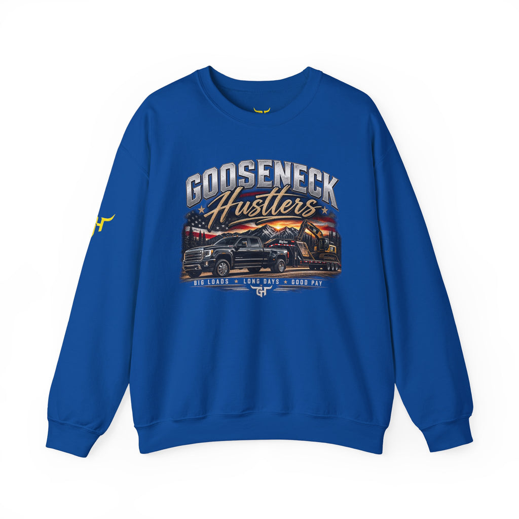 Goosenekk Hustlers Crewneck Sweatshirt | Vintage Car Street Scene, White