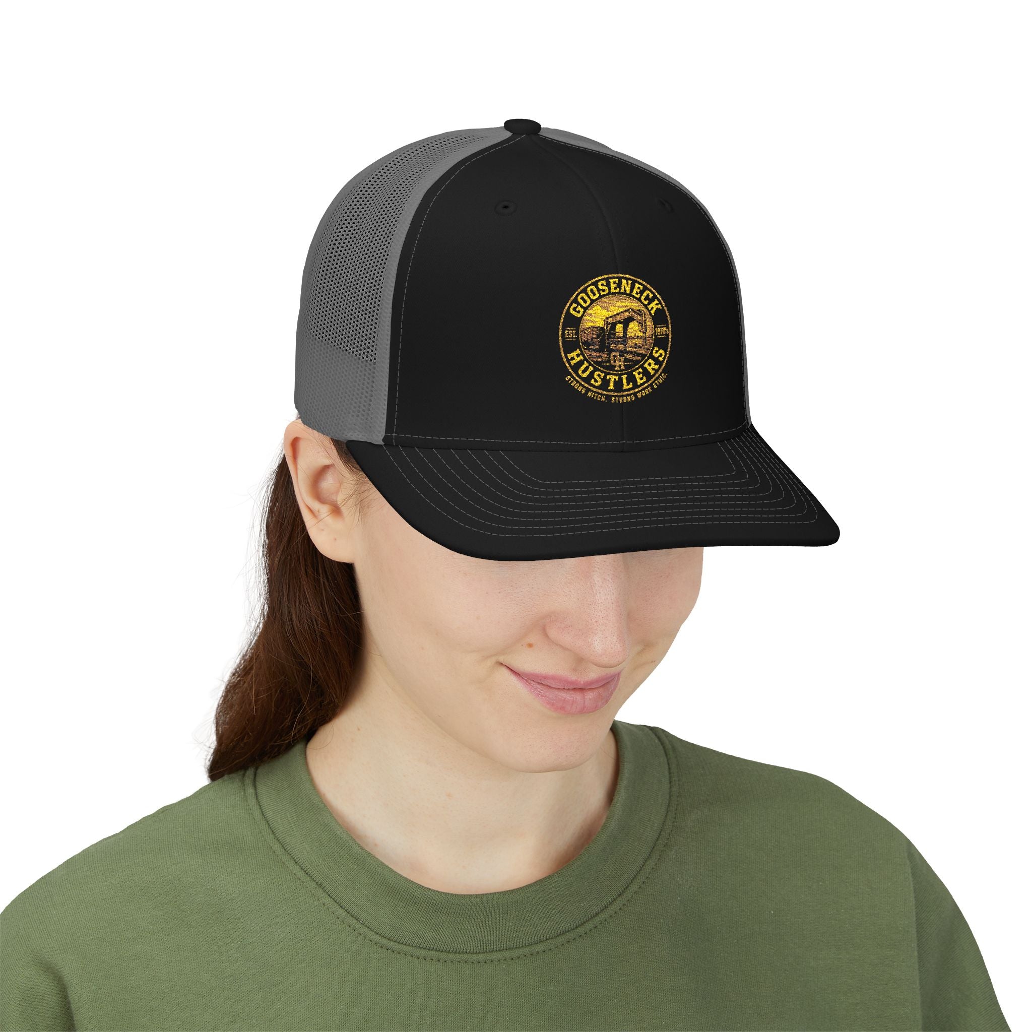 Goose Creek Hustlers Snapback Trucker Cap | Patch Logo Mesh Back