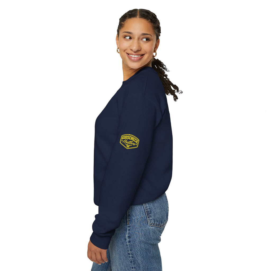 Gooseneck Hustlers logo Crewneck Sweatshirt | Western bull emblem