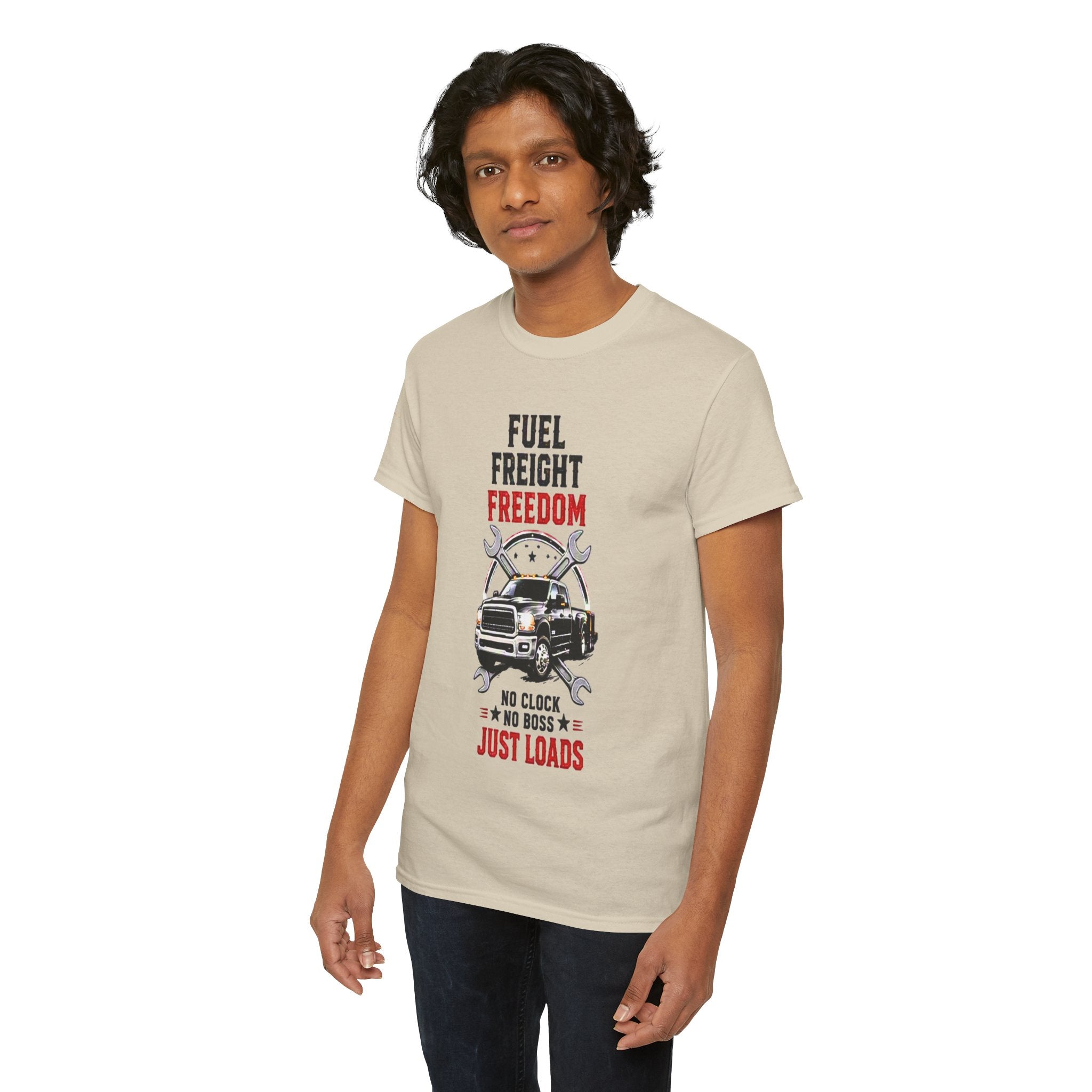 Fuel Freight Freedom trucker graphic tee | No Clock No Boss Just Loads