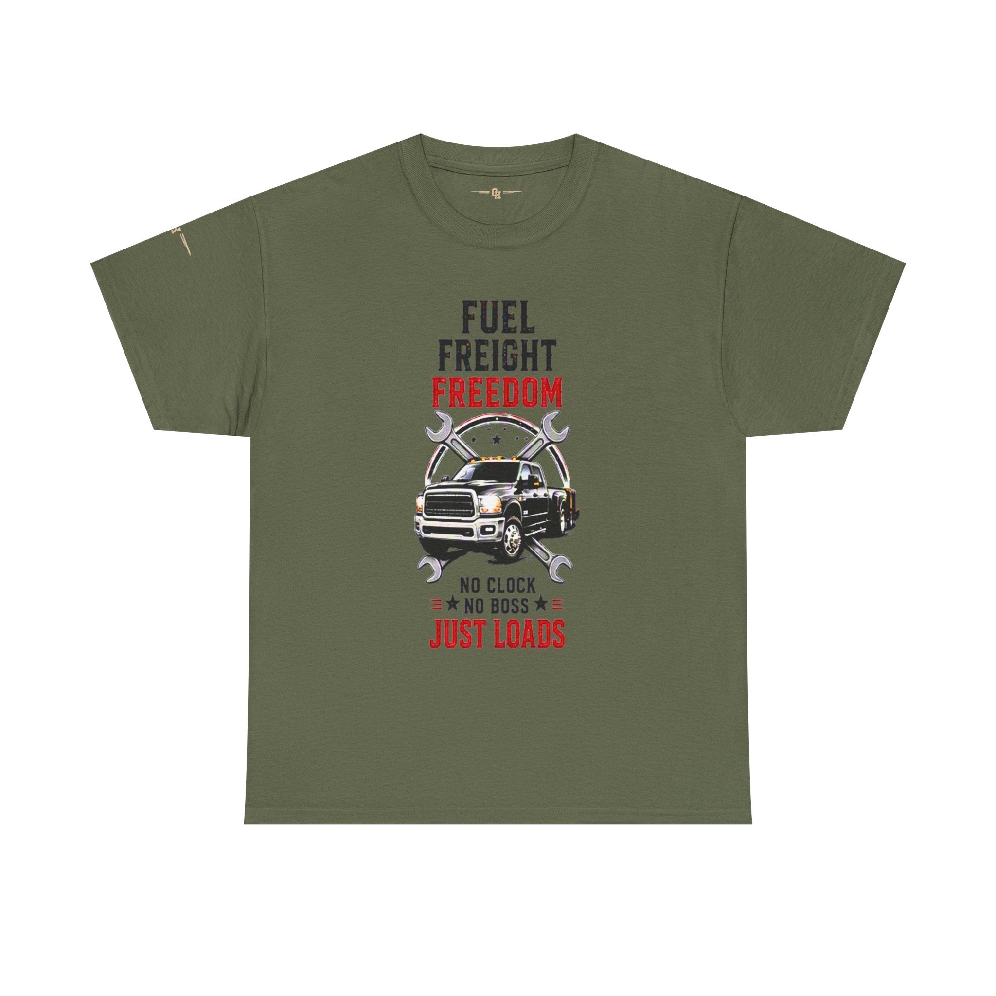 Fuel Freight Freedom trucker graphic tee | No Clock No Boss Just Loads