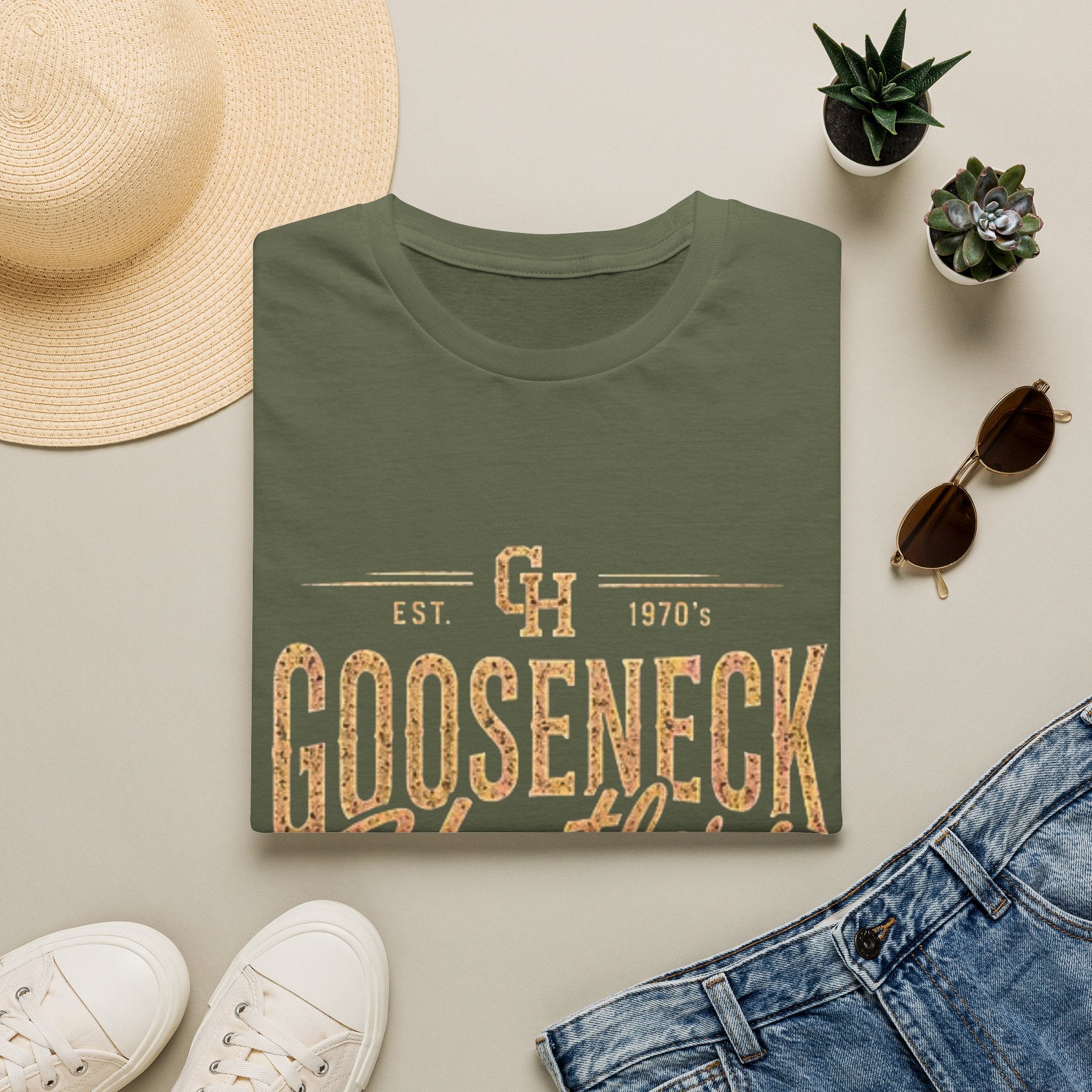 Gooseneck Hustlers T-Shirt — Vintage Script Logo Tee