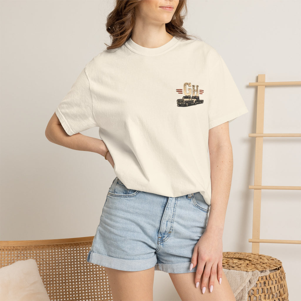 Vintage Pickup Truck T-Shirt — "Godseneck Hustlers" Retro Workwear Tee