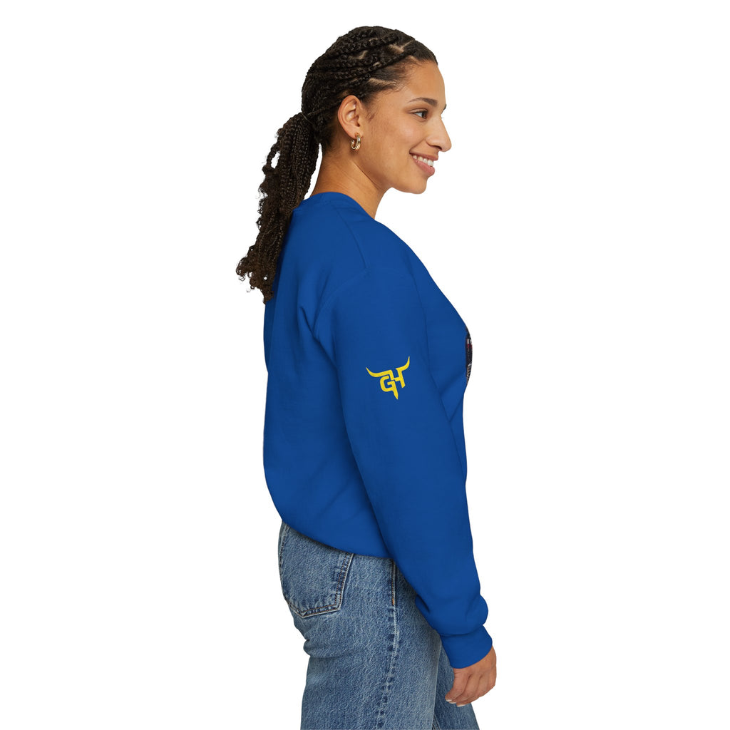 Goosenekk Hustlers Crewneck Sweatshirt | Vintage Car Street Scene, White