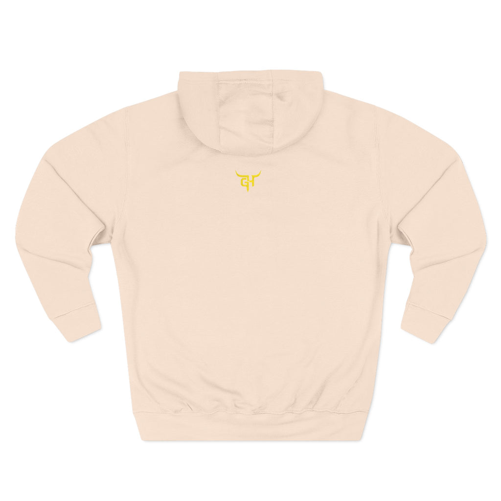 Minimal Yellow Symbol hoodie | Back Chest Small Logo