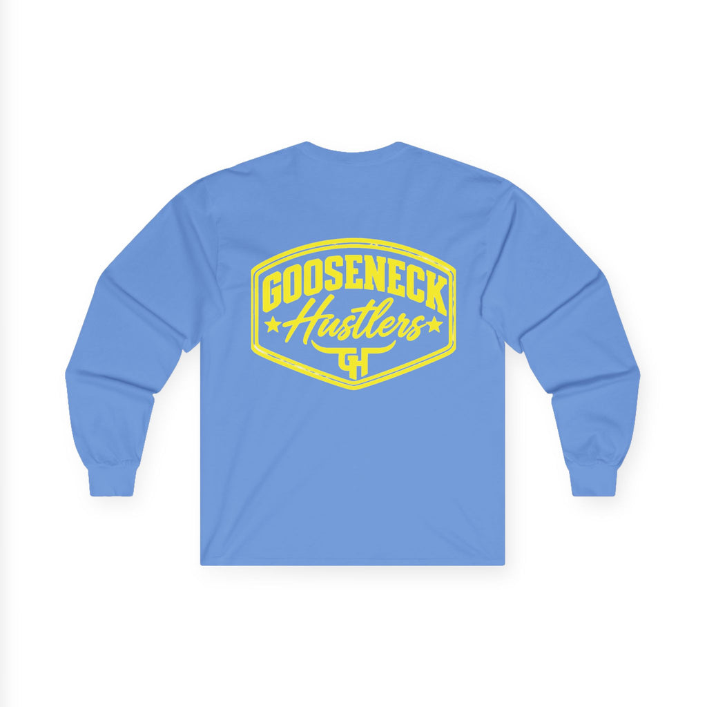 Gooseneck Hustlers logo Long Sleeve Tee | Western ranchy trucker design