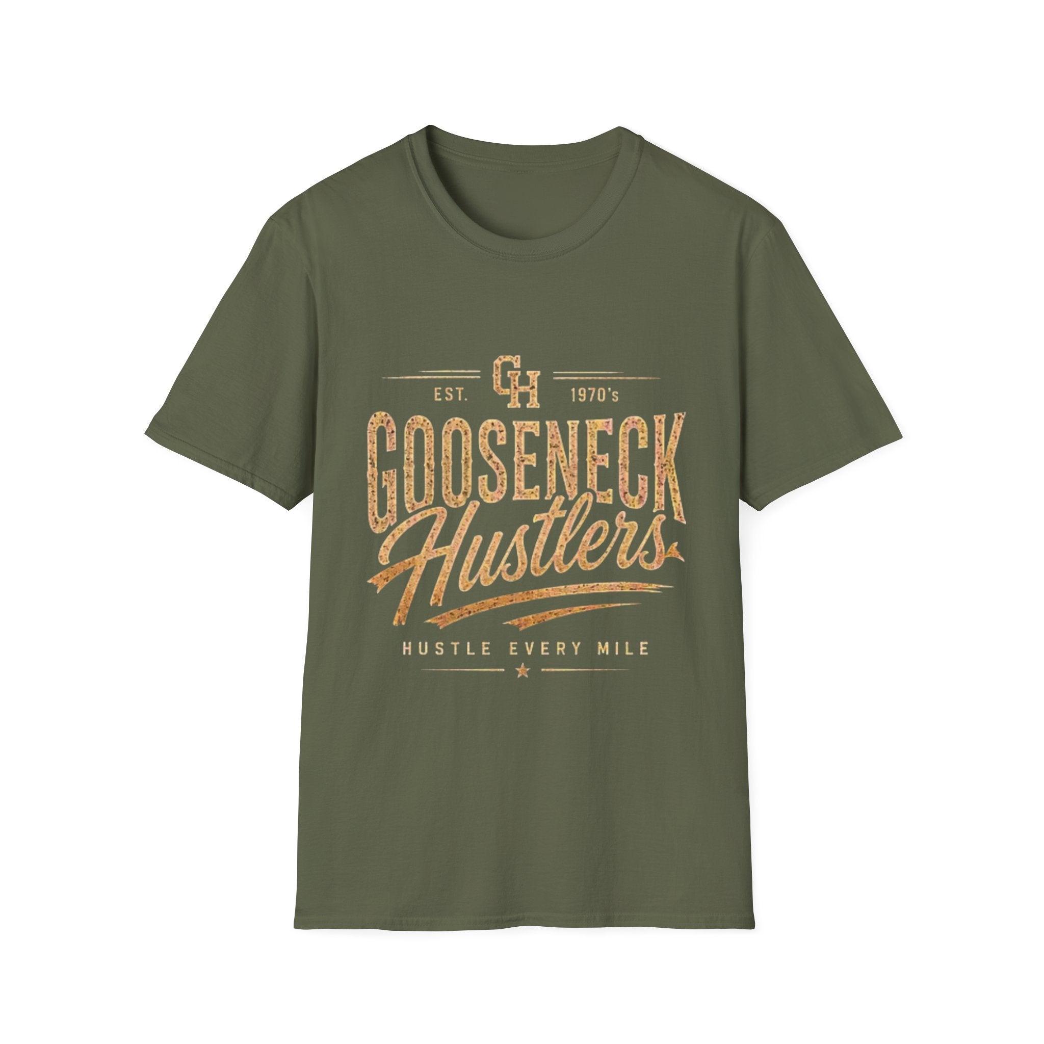 Gooseneck Hustlers T-Shirt — Vintage Script Logo Tee